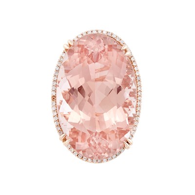 Lot 360 - Rose Gold, Morganite and Diamond Ring