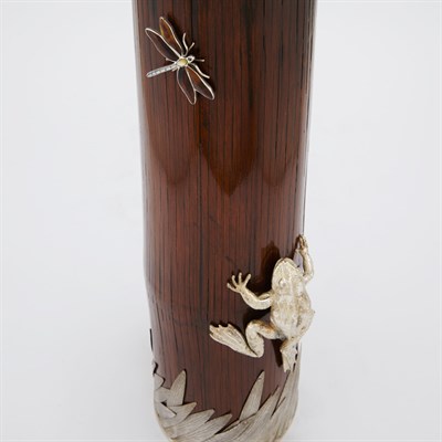 Lot 78 - Two Japanese Style Silver Plate Mounted Bamboo...