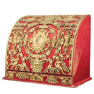 Lot 92 - Gilt-Bronze Mounted and Red Silk Covered...