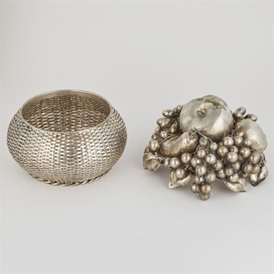 Lot 244 - Continental Silver Fruit Basket Centerpiece...