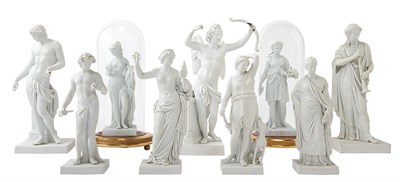Lot 305 - Group of Nine Meissen Biscuit Figures...