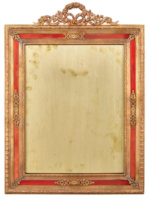 Lot 357 - Louis XVI Style Gilt-Metal and Red Guilloche...