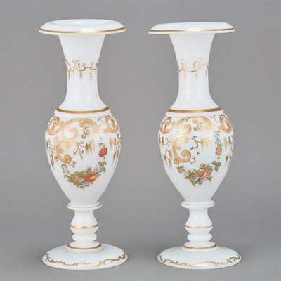 Lot 276 - Pair of French Gilt and Polychrome Decorated...