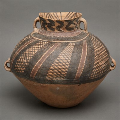 Lot 20 - Two Chinese Neolithic Painted Pottery Jars...