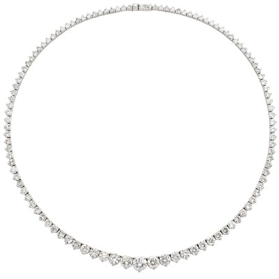 Lot 434 - White Gold and Diamond Necklace