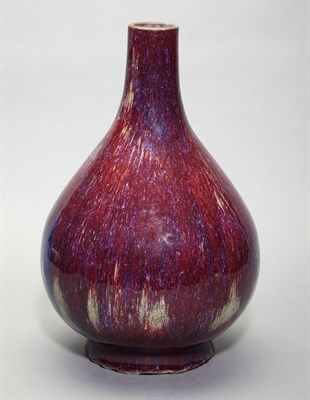 Lot 525 - Chinese Flambe Glazed Porcelain Bottle Vase...