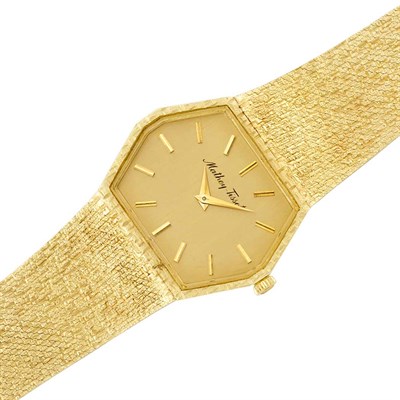 Lot 334 - Gold Hexagonal Wristwatch, Mathey-Tisset