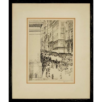 Lot 101 - Childe Hassam FIFTH AVENUE, NOON (C./C. 77)...