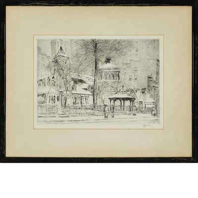 Lot 103 - Childe Hassam THE LITTLE CHURCH AROUND THE...