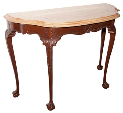Lot 155 - George II Style Marble Top Mahogany Console...