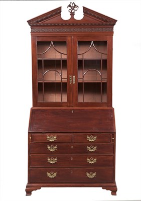 Lot 296 - George III Mahogany Bureau Bookcase Third...