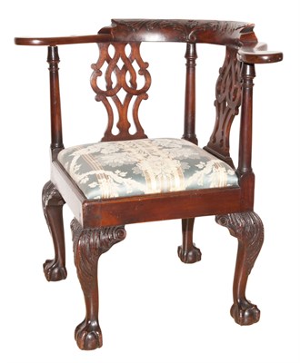 Lot 317 - George II Style Mahogany Corner Chair Late...