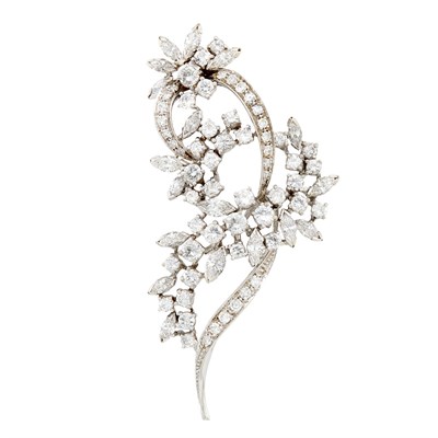 Lot 168 - Platinum and Diamond Clip-Brooch