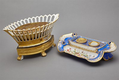 Lot 289 - Paris Porcelain Basket; Together with a Paris...