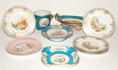 Lot 165 - Group of Nine Sevres and Sevres Style Gilt and...
