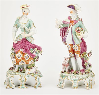 Lot 398 - Pair of English Porcelain Figures of Flower...