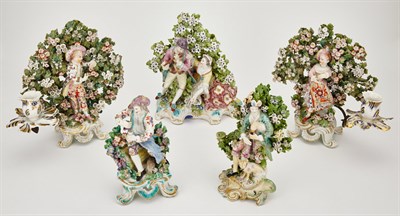 Lot 409 - Group of English Porcelain Bocage Groups 18th...