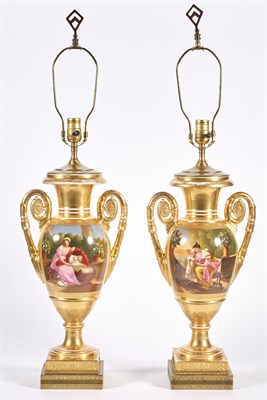 Lot 408 - Pair of Paris Porcelain Vases Early 19th...