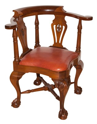 Lot 665 - George II Style Mahogany Corner Chair Maitland...