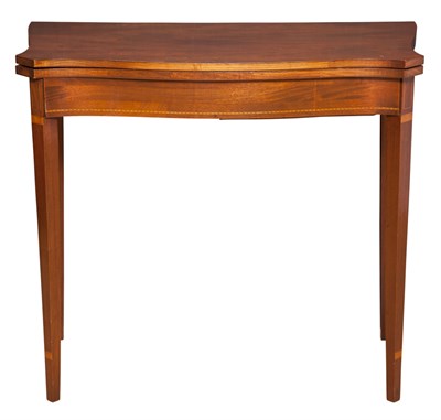 Lot 645 - Federal Style Inlaid Mahogany Fold-Over Card...