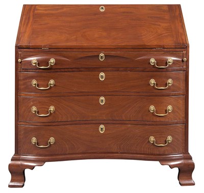 Lot 200 - Chippendale Mahogany Reverse Serpentine Slant...