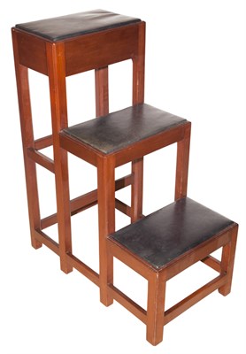 Lot 193 - George III Style Mahogany Library Steps Height...