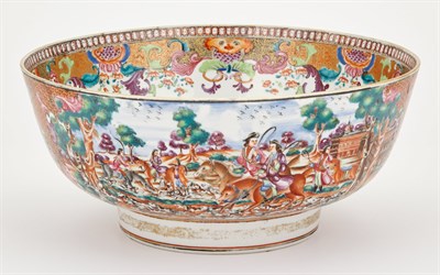 Lot 405 - Chinese Export Porcelain Punch Bowl Late 18th...