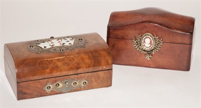 Lot 432 - Victorian Figured Maple Playing Card Box 19th...
