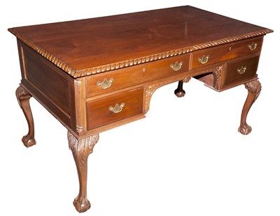 Lot 344 - Colonial Revival Mahogany Kneehole Desk Height...