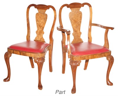 Lot 335 - Set of Six George II Style Walnut Dining...