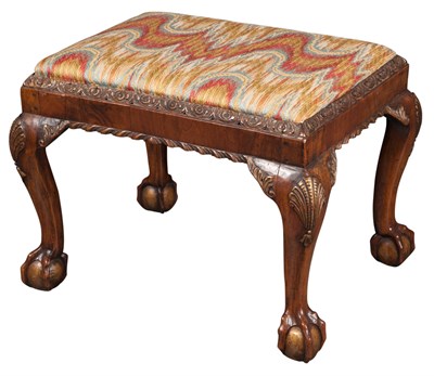 Lot 635 - Pair of George II Style Upholstered Walnut...