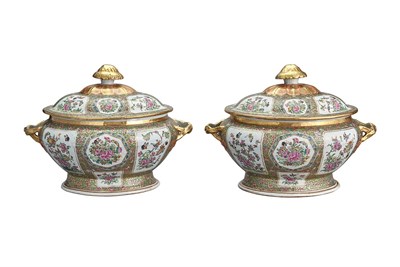 Lot 272 - Matched Pair of Canton Rose Medallion...