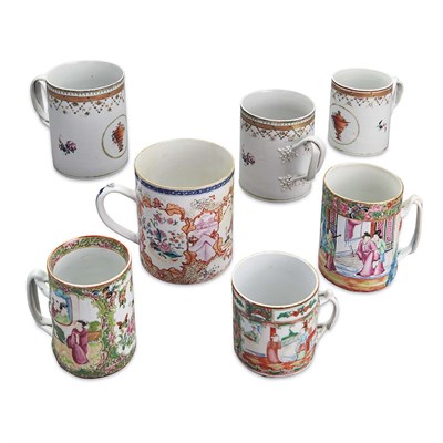 Lot 140 - Group of Seven Chinese Export Porcelain Mugs...