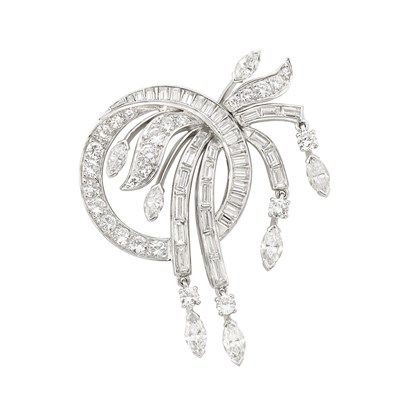 Lot 312 - Platinum and Diamond Brooch