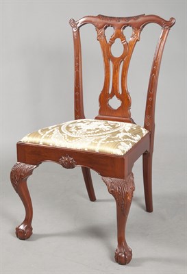 Lot 203 - Set of Twelve Chippendale Style Mahogany...