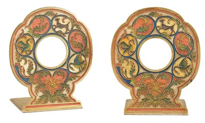 Lot 466 - Pair of Tiffany Studios Gilt and Enameled...