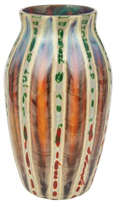 Lot 470 - Tiffany Favrile Ribbed Glass Agate Vase Circa...
