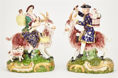 Lot 410 - Pair of English Porcelain Figure Groups of the...