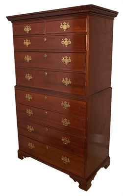Lot 139 - George III Mahogany Chest on Chest Height 70...