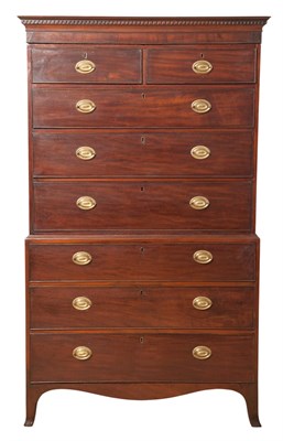 Lot 192 - George III Mahogany Chest on Chest Height 6...