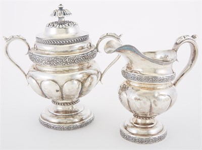 Lot 233 - American Coin Silver Cream Jug and Covered...