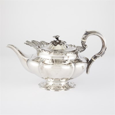 Lot 378 - William IV Sterling Silver Teapot Benjamin...