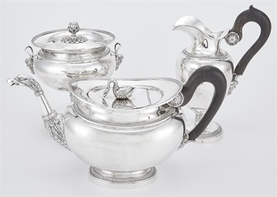 Lot 278 - Belgian Silver Tea Service Maker's mark NM,...