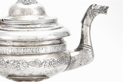 Lot 300 - American Silver Teapot Apparently unmarked,...