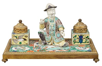 Lot 160 - Continental Gilt-Bronze Mounted Porcelain...
