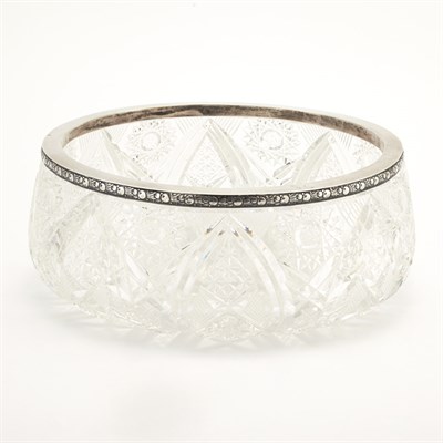Lot 243 - Russian Silver Mounted Cut Glass Bowl Maker's...