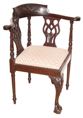 Lot 314 - Georgian Style Mahogany Corner Chair