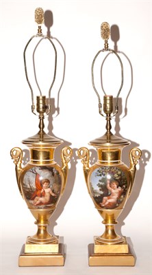 Lot 584 - Pair of Paris Porcelain Allegorical Gold...