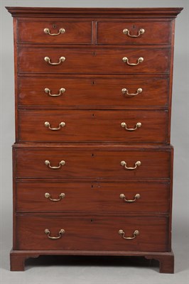 Lot 299 - George III Mahogany Chest on Chest In two...