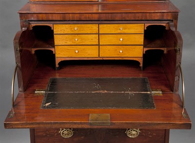 Lot 328 - George III Mahogany Marquetry Secretaire...
